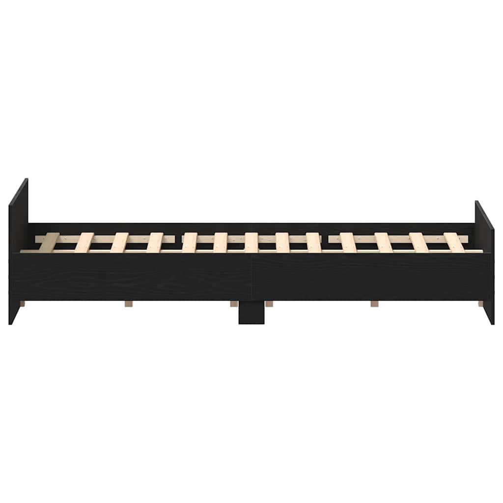 vidaXL Cadre de lit sans matelas Noir aspect chêne 140x200 cm