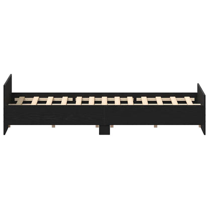 vidaXL Cadre de lit sans matelas Noir aspect chêne 140x200 cm
