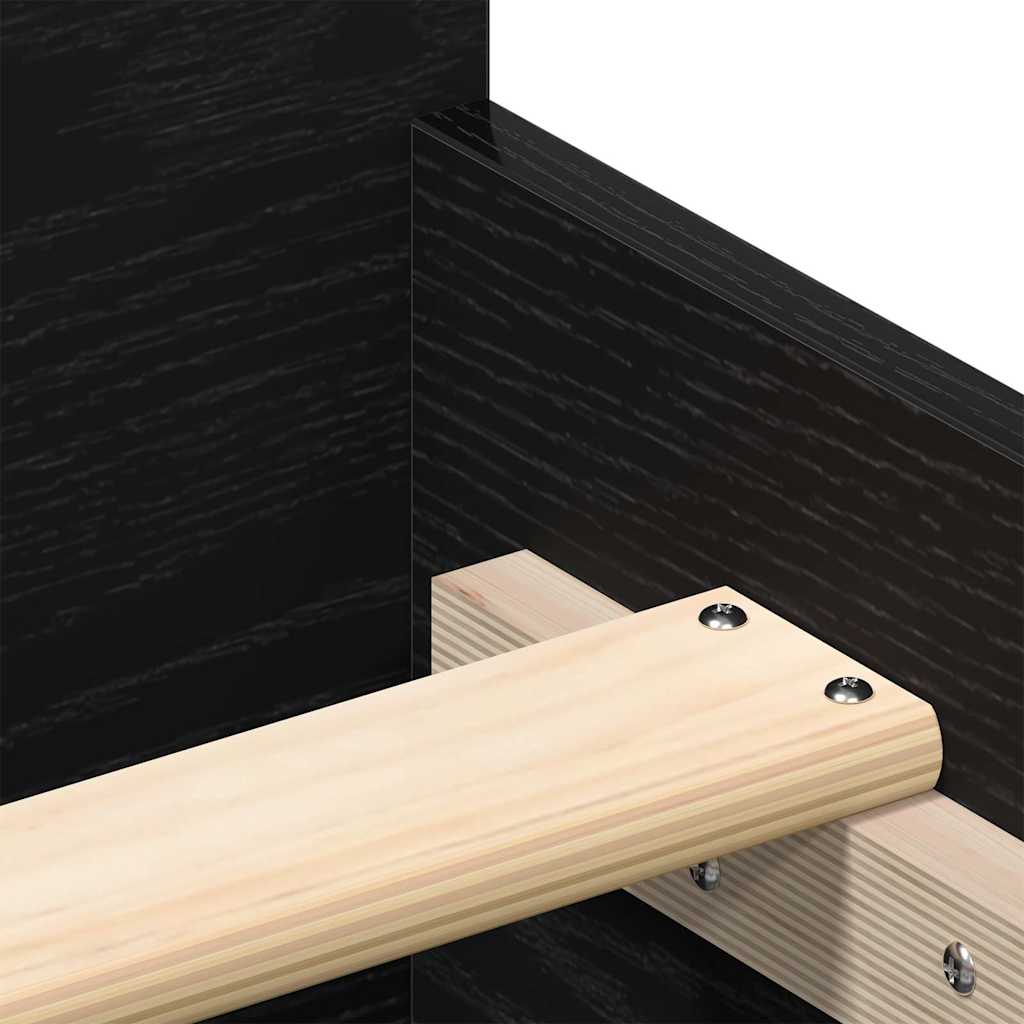 vidaXL Cadre de lit sans matelas Noir aspect chêne 140x200 cm