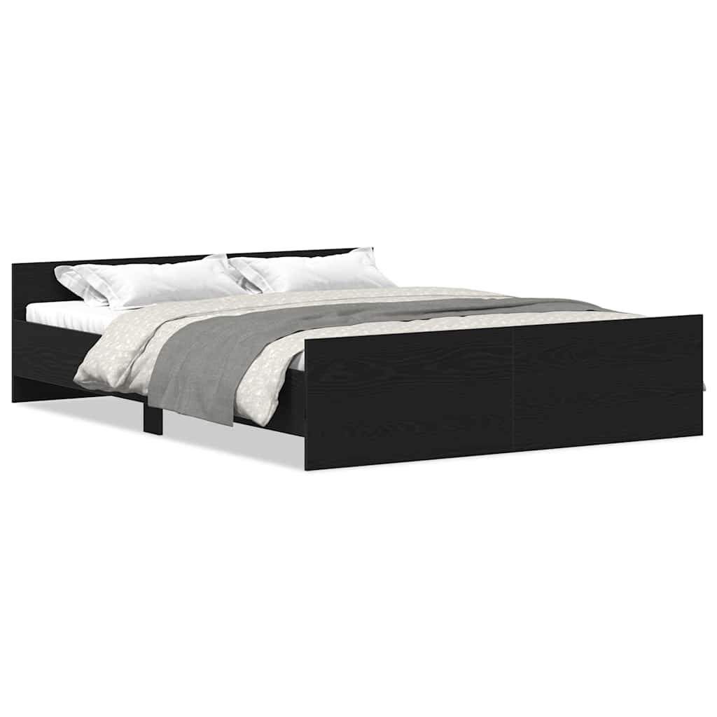 vidaXL Bettgestell ohne Matratze Schwarz Eichen-Optik 150x200 cm