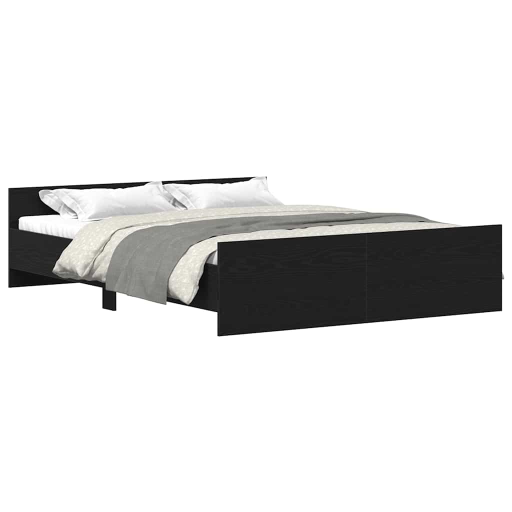 vidaXL Bettgestell ohne Matratze Schwarz Eichen-Optik 150x200 cm