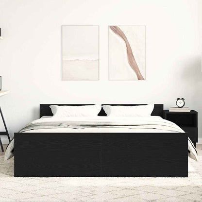 vidaXL Bettgestell ohne Matratze Schwarz Eichen-Optik 150x200 cm