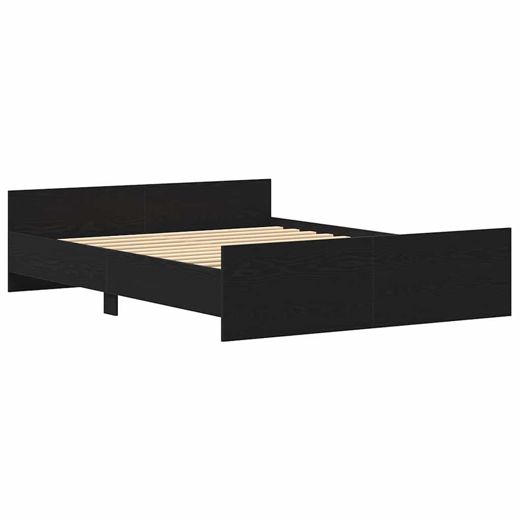 vidaXL Bettgestell ohne Matratze Schwarz Eichen-Optik 150x200 cm