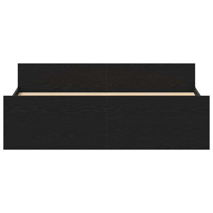 vidaXL Bettgestell ohne Matratze Schwarz Eichen-Optik 150x200 cm