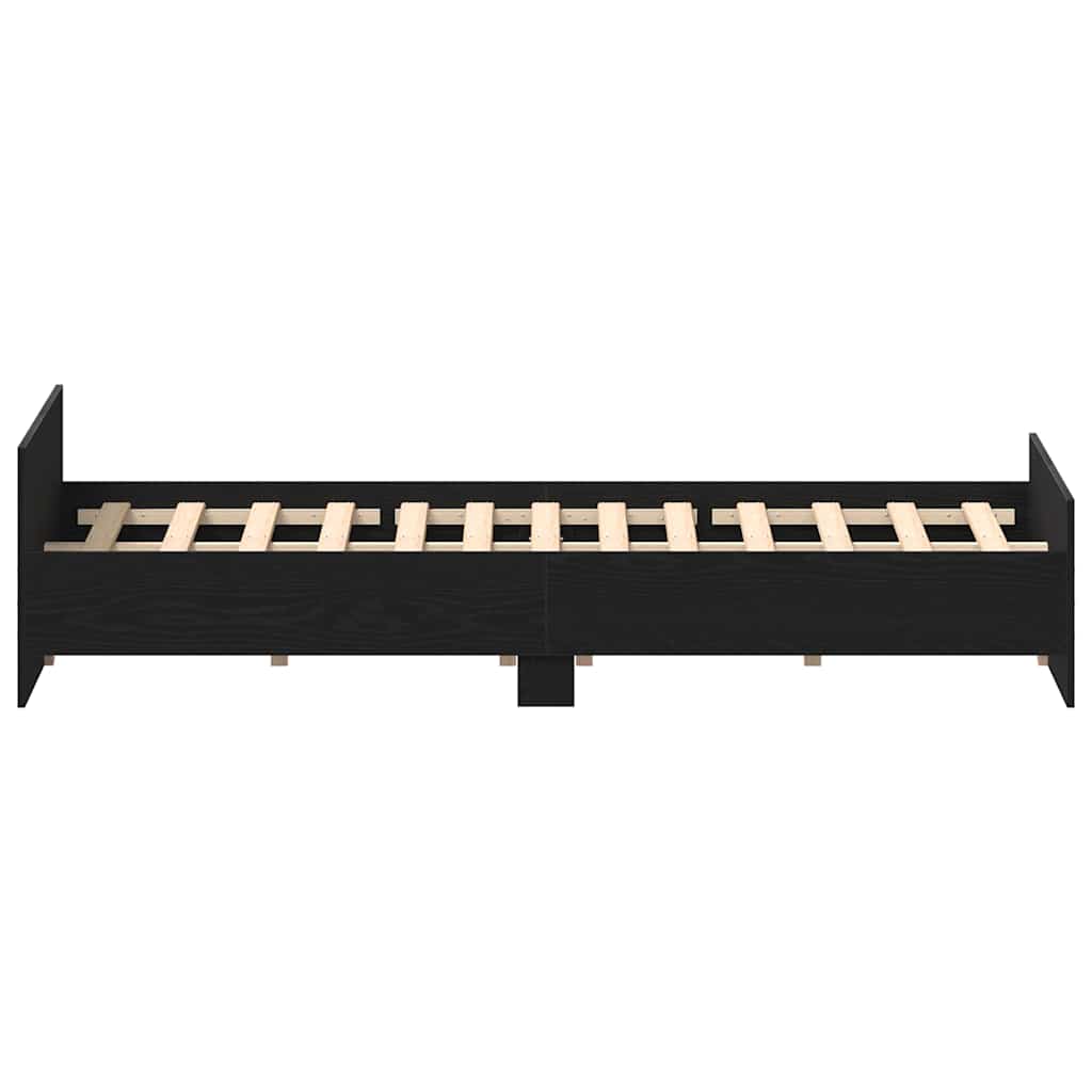 vidaXL Bettgestell ohne Matratze Schwarz Eichen-Optik 150x200 cm