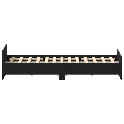 vidaXL Bettgestell ohne Matratze Schwarz Eichen-Optik 150x200 cm