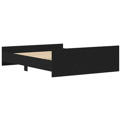 vidaXL Bettgestell ohne Matratze Schwarz Eichen-Optik 150x200 cm