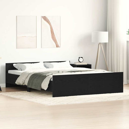 vidaXL Bettgestell ohne Matratze Schwarz Eichen-Optik 150x200 cm