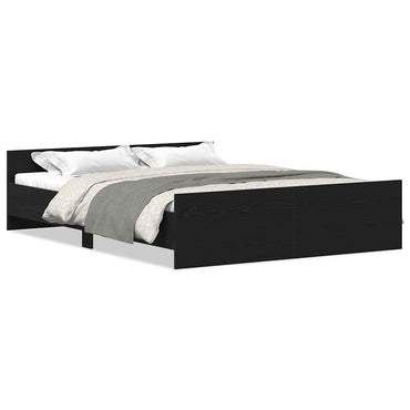 vidaXL Bettgestell ohne Matratze Schwarz Eichen-Optik 160x200 cm
