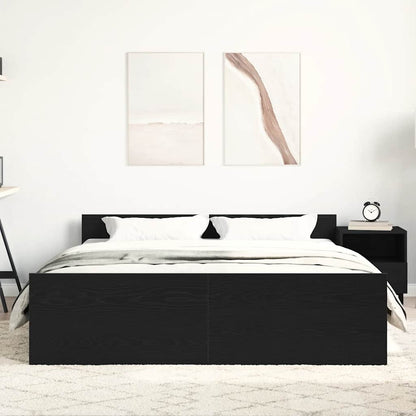 vidaXL Bettgestell ohne Matratze Schwarz Eichen-Optik 160x200 cm