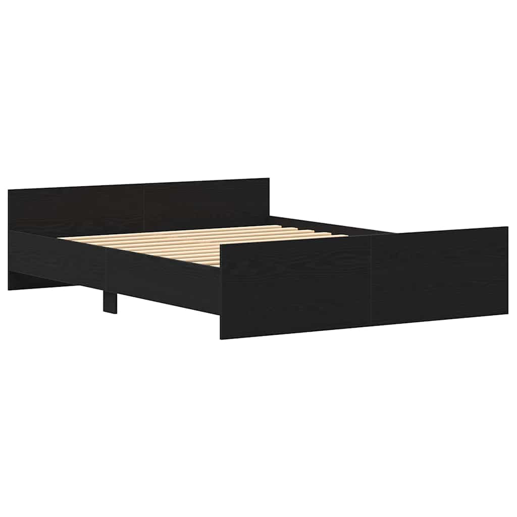 Bettgestell ohne Matratze Schwarz Eichen-Optik 160x200 cm