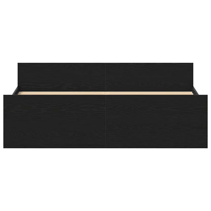 Bettgestell ohne Matratze Schwarz Eichen-Optik 160x200 cm