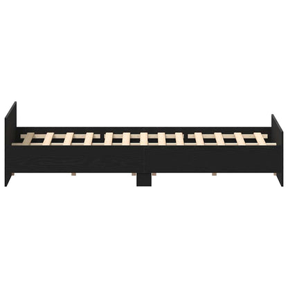 Bettgestell ohne Matratze Schwarz Eichen-Optik 160x200 cm