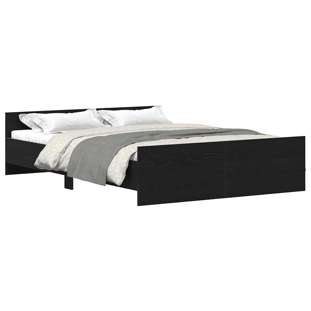 vidaXL Bettgestell ohne Matratze Schwarz Eichen-Optik 140x190 cm