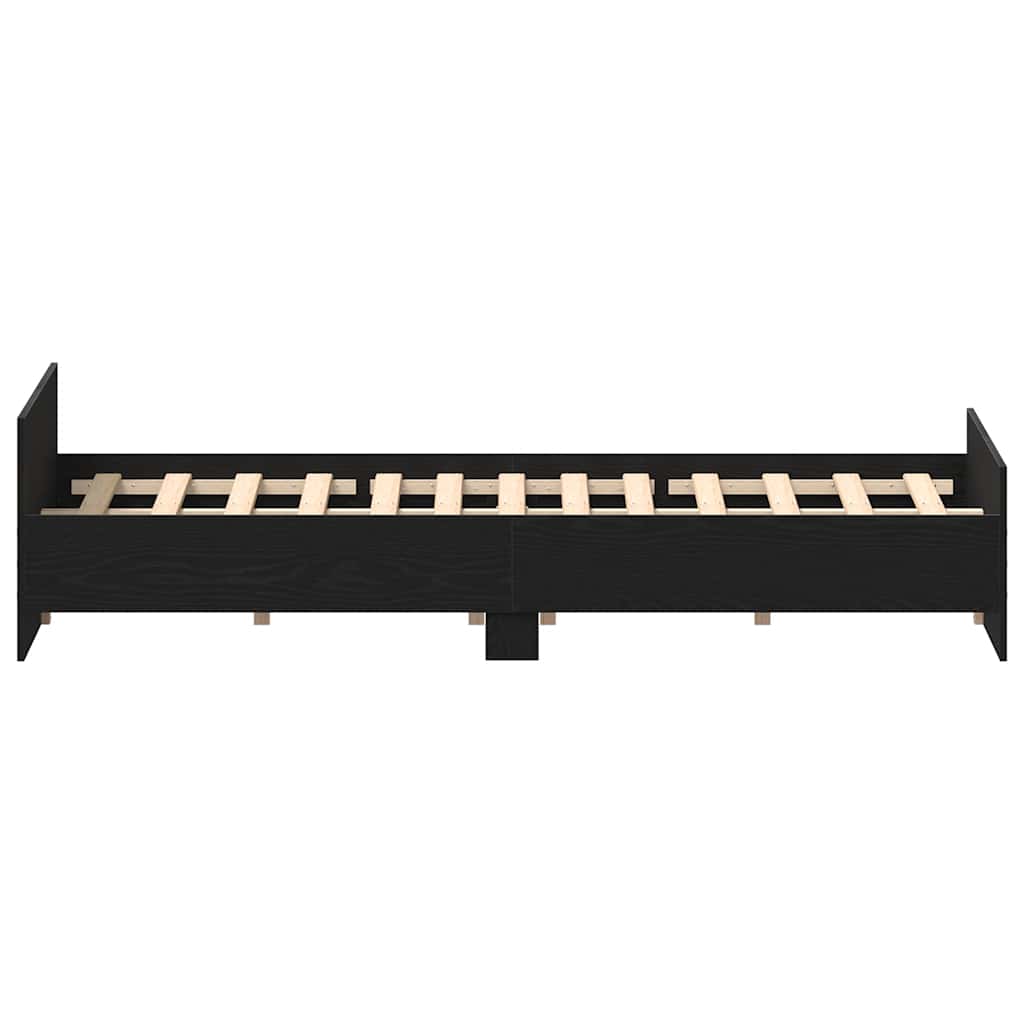 vidaXL Bettgestell ohne Matratze Schwarz Eichen-Optik 140x190 cm