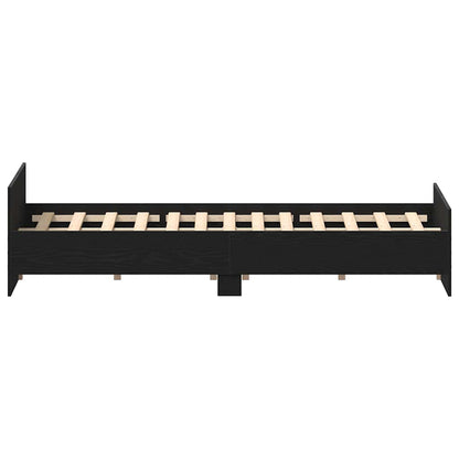 vidaXL Bettgestell ohne Matratze Schwarz Eichen-Optik 140x190 cm
