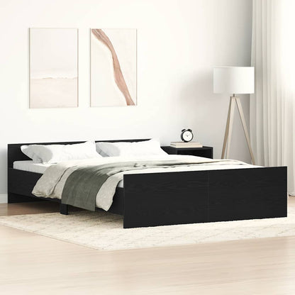 vidaXL Bettgestell ohne Matratze Schwarz Eichen-Optik 140x190 cm