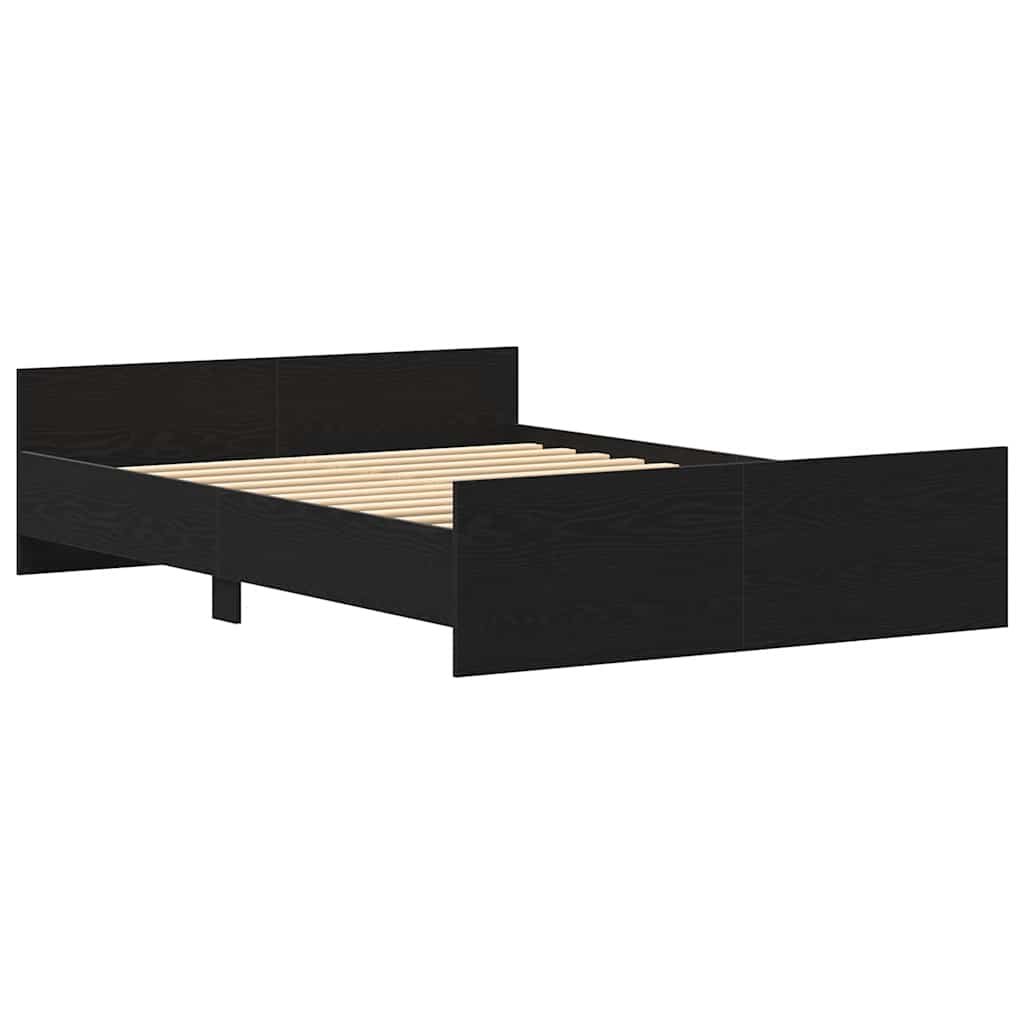 vidaXL Cadre de lit sans matelas Noir aspect chêne 135x190 cm