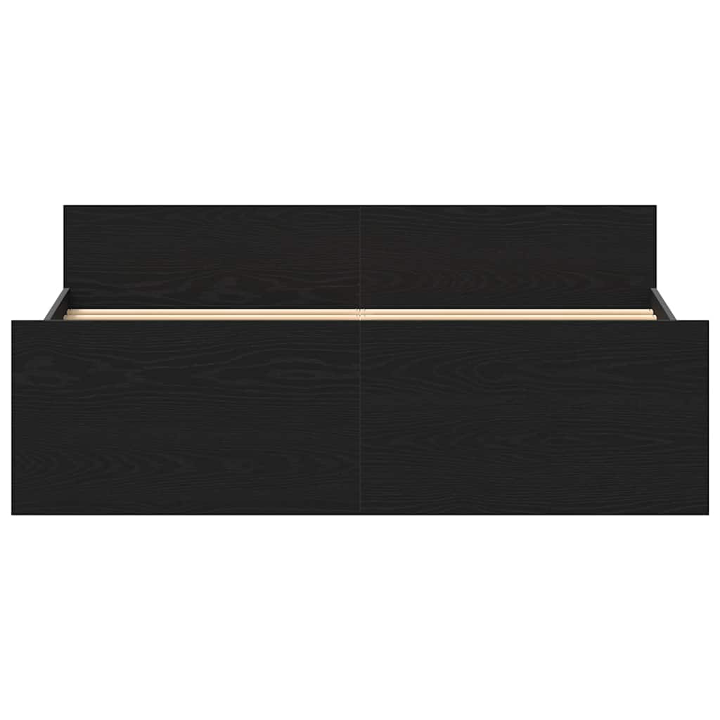 vidaXL Cadre de lit sans matelas Noir aspect chêne 135x190 cm