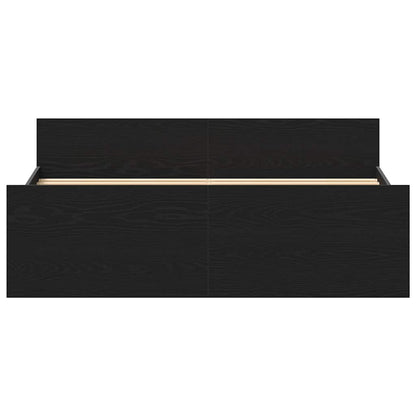 vidaXL Cadre de lit sans matelas Noir aspect chêne 135x190 cm