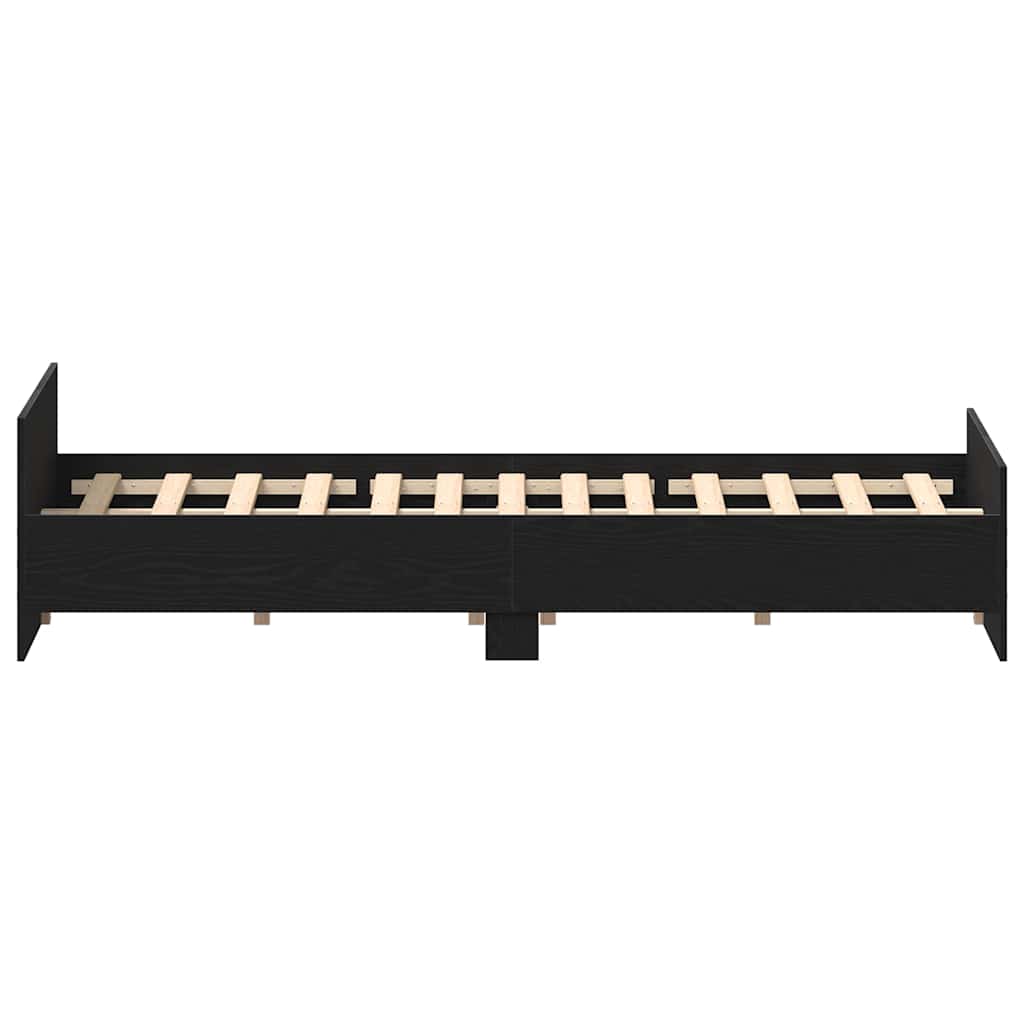 vidaXL Cadre de lit sans matelas Noir aspect chêne 135x190 cm