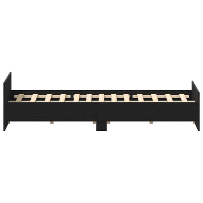 vidaXL Cadre de lit sans matelas Noir aspect chêne 135x190 cm