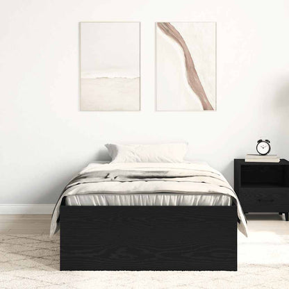 vidaXL Bettgestell ohne Matratze Schwarz Eichen-Optik 90x200 cm