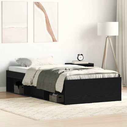 vidaXL Bettgestell ohne Matratze Schwarz Eichen-Optik 90x200 cm