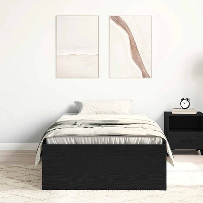 vidaXL Bettgestell ohne Matratze Schwarz Eichen-Optik 100x200 cm