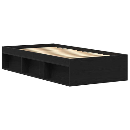 vidaXL Bettgestell ohne Matratze Schwarz Eichen-Optik 100x200 cm