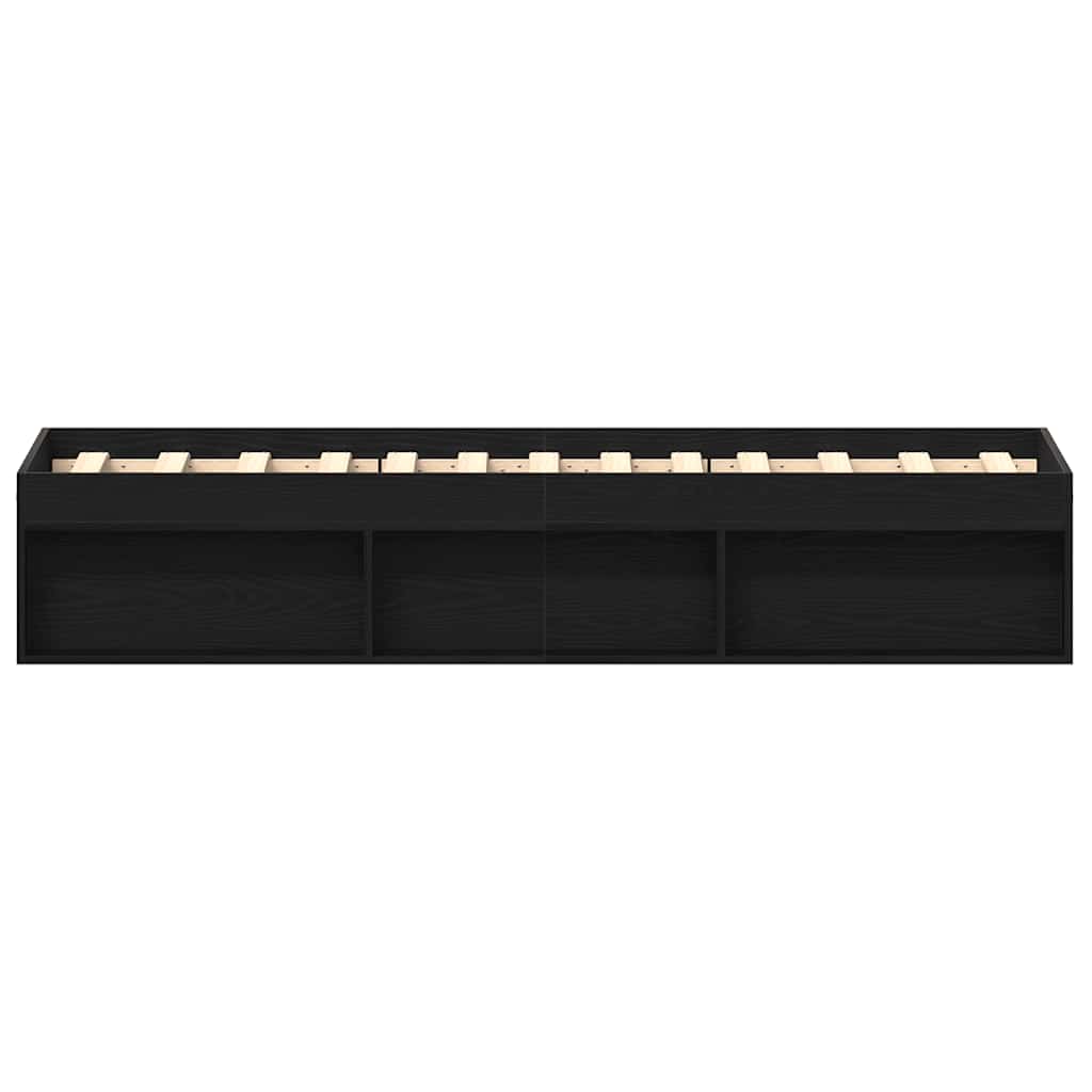 vidaXL Bettgestell ohne Matratze Schwarz Eichen-Optik 100x200 cm