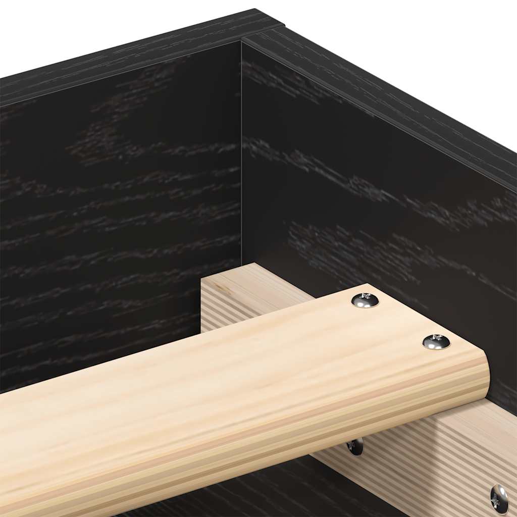 vidaXL Bettgestell ohne Matratze Schwarz Eichen-Optik 100x200 cm