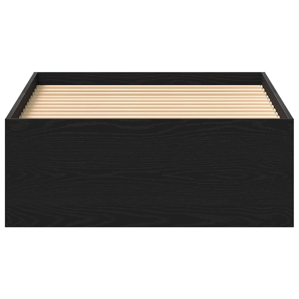 vidaXL Cadre de lit sans matelas Noir aspect chêne 90x190 cm