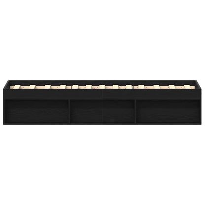 vidaXL Cadre de lit sans matelas Noir aspect chêne 90x190 cm