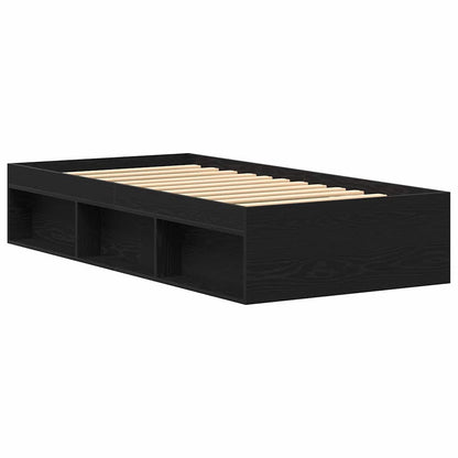 vidaXL Cadre de lit sans matelas Noir aspect chêne 90x190 cm