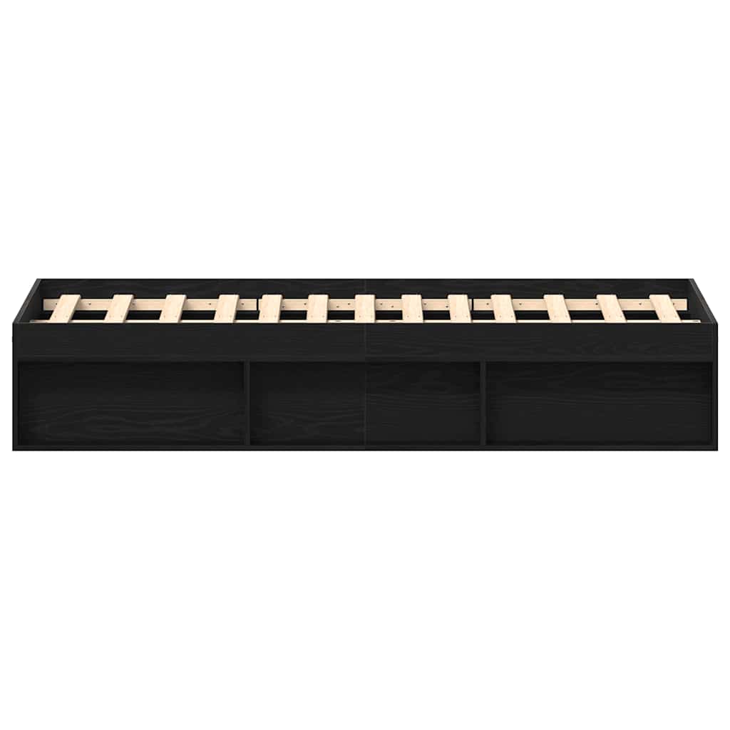 vidaXL Bettgestell ohne Matratze Schwarz Eichen-Optik 120x200 cm