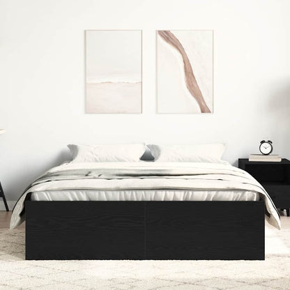 vidaXL Cadre de lit sans matelas Noir aspect chêne 140x200 cm