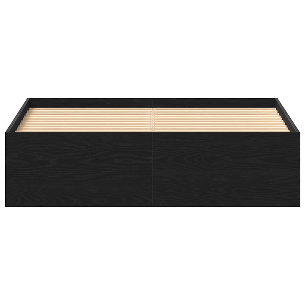 vidaXL Cadre de lit sans matelas Noir aspect chêne 140x200 cm