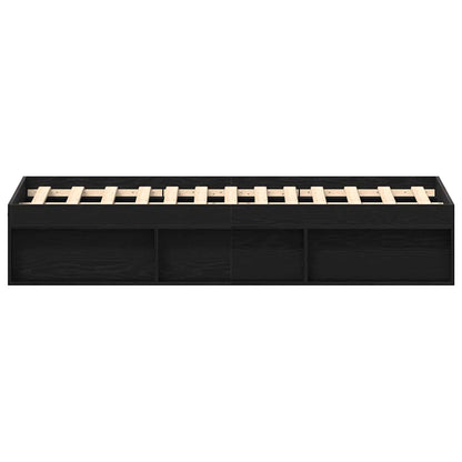 vidaXL Cadre de lit sans matelas Noir aspect chêne 140x200 cm