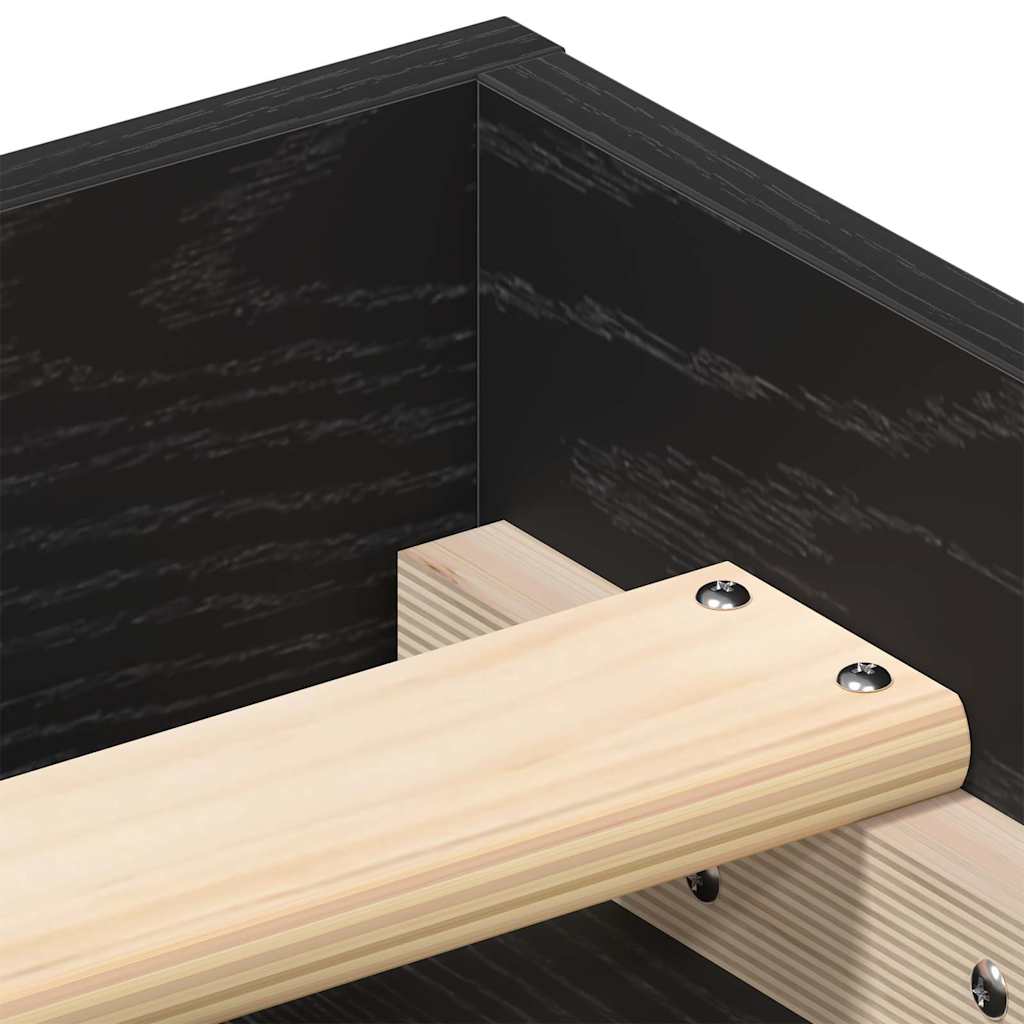 vidaXL Cadre de lit sans matelas Noir aspect chêne 140x200 cm