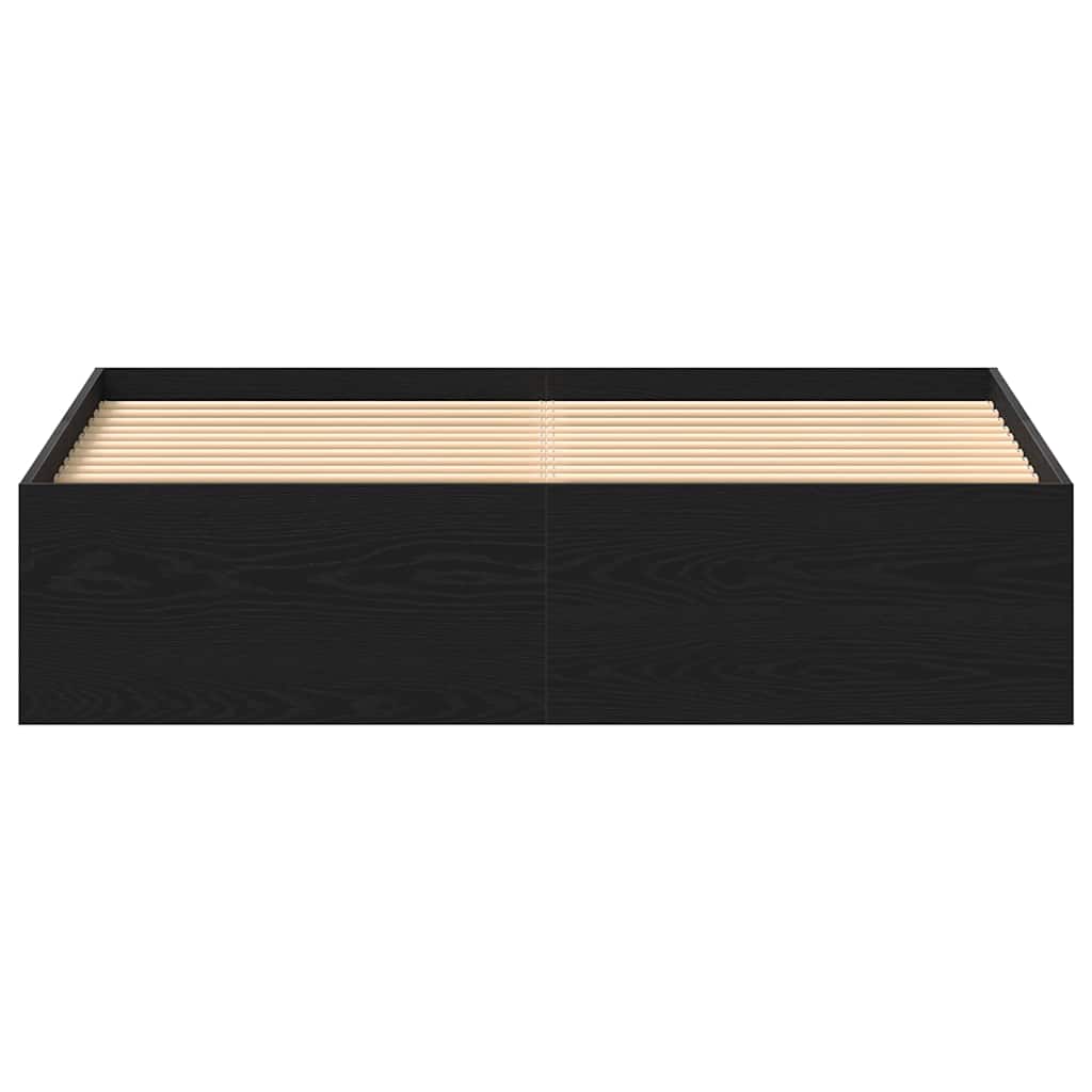 vidaXL Bettgestell ohne Matratze Schwarz Eichen-Optik 160x200 cm