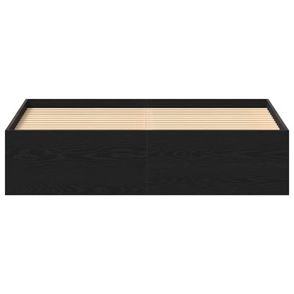 vidaXL Bettgestell ohne Matratze Schwarz Eichen-Optik 160x200 cm