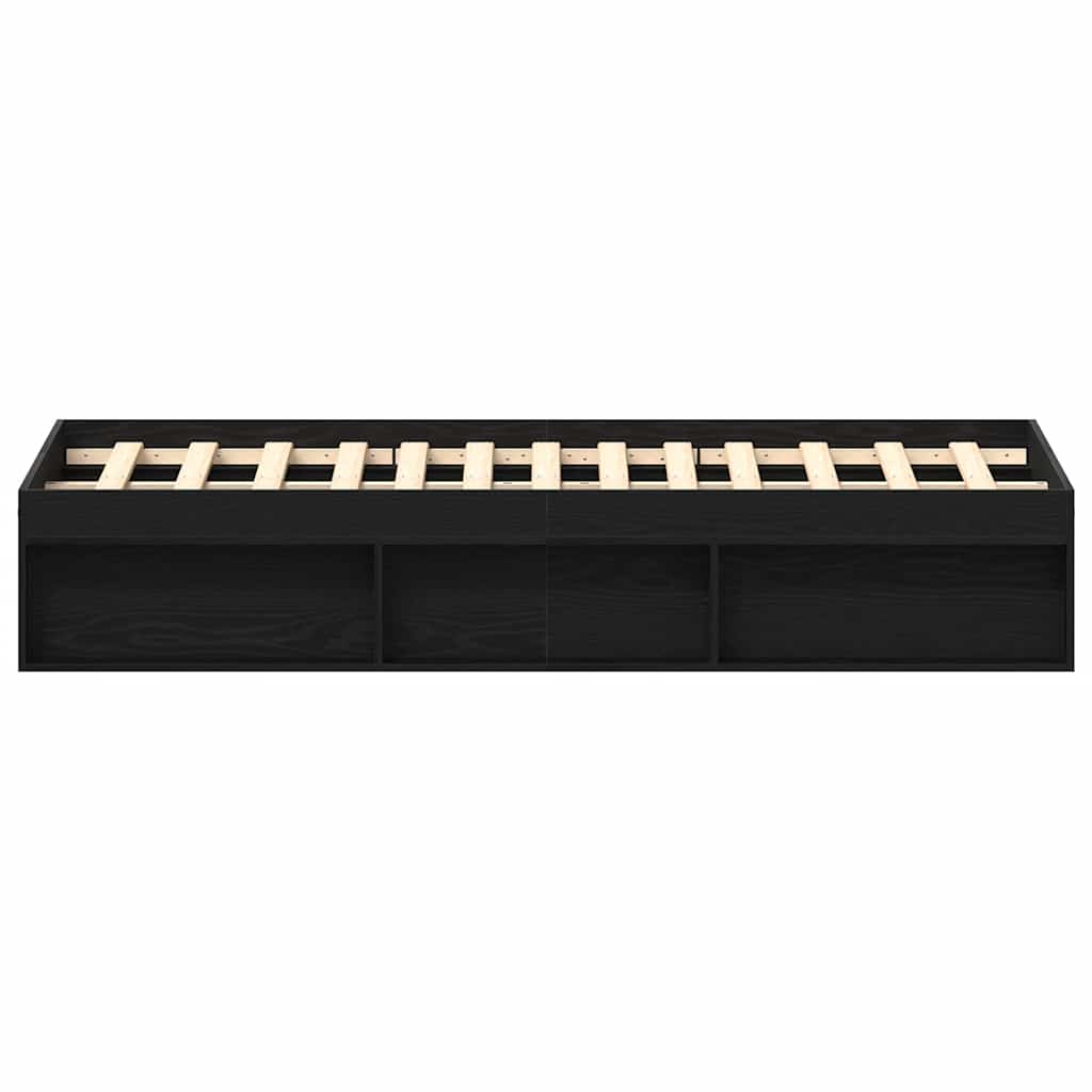 vidaXL Bettgestell ohne Matratze Schwarz Eichen-Optik 160x200 cm