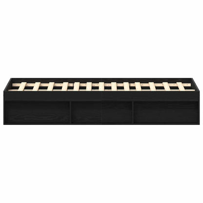 vidaXL Bettgestell ohne Matratze Schwarz Eichen-Optik 160x200 cm