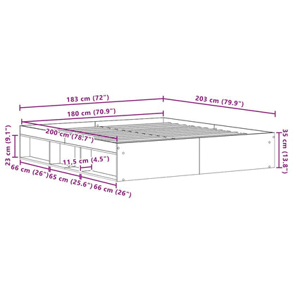 vidaXL Bettgestell ohne Matratze Braun Eichen-Optik 150x200 cm