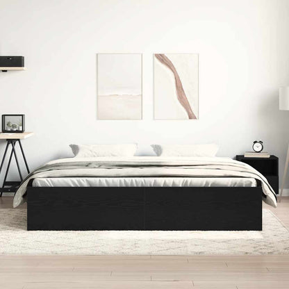 vidaXL Bettgestell ohne Matratze Schwarz Eichen-Optik 200x200 cm
