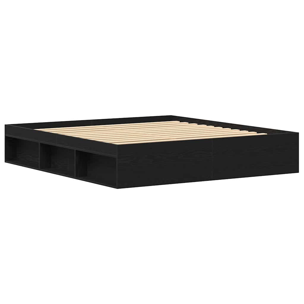 vidaXL Bettgestell ohne Matratze Schwarz Eichen-Optik 200x200 cm