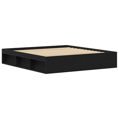 vidaXL Bettgestell ohne Matratze Schwarz Eichen-Optik 200x200 cm