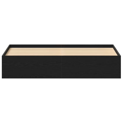 vidaXL Bettgestell ohne Matratze Schwarz Eichen-Optik 200x200 cm