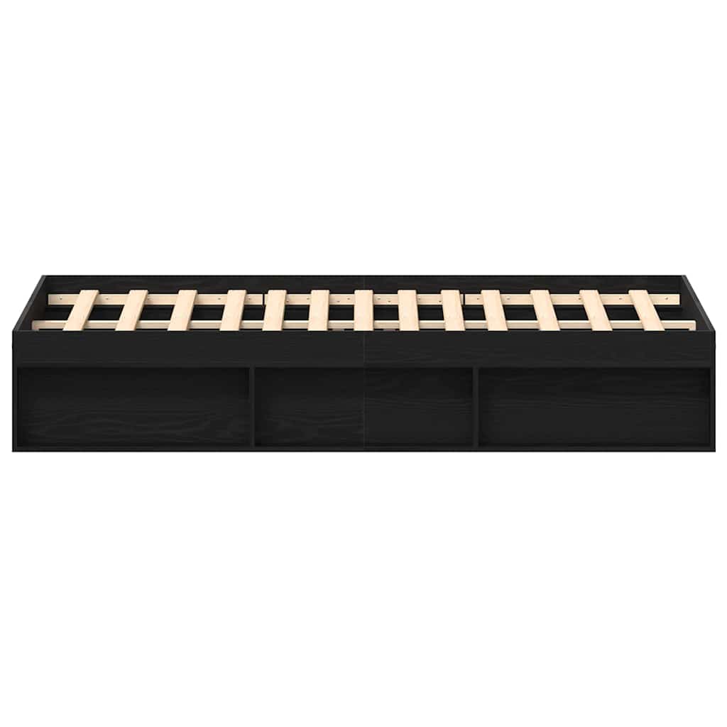 vidaXL Bettgestell ohne Matratze Schwarz Eichen-Optik 200x200 cm